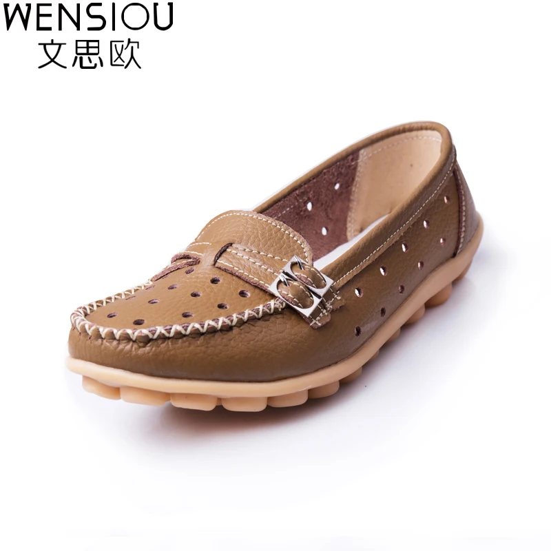 2018 Women PU Leather Shoes Summer Women Flats Moccasins Women's Cow