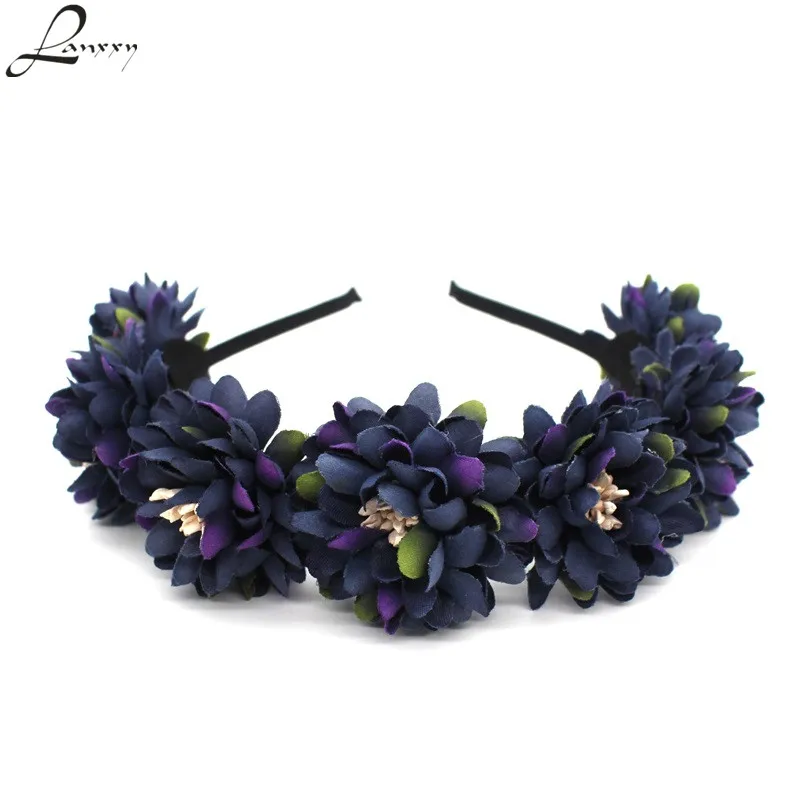 

Lanxxy New Women Hair Accessories Girls Flowers Hairbands Beach Hairwear Bridal Floral Crown Wreath Headband Hair Bands
