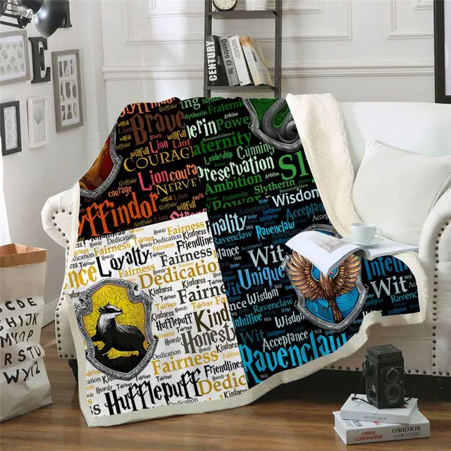 Harry Potter 3D Printed Velvet Plush Throw Fleece Blanket Bedspread Sherpa Blanket Couch Quilt