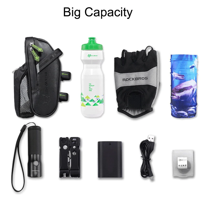  ROCKBROS Bicycle Saddle Bag With Water Bottle Pocket Waterproof MTB Bike Rear Bags Cycling Rear Sea - 32712024750