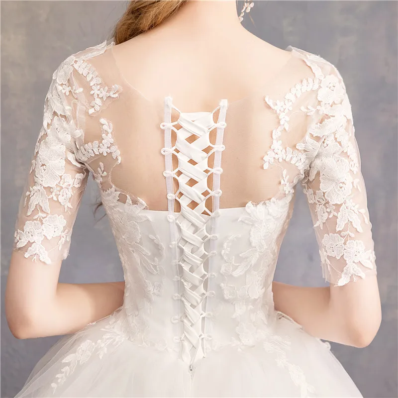 Vestido de Casamento Vestidos de Casamento Feito sob Encomenda Vestido de Noiva Novo Barato Metade Boné Manga Princesa Ilusão Pode f 2021 8 pode feito sob encomenda vestido de noiva