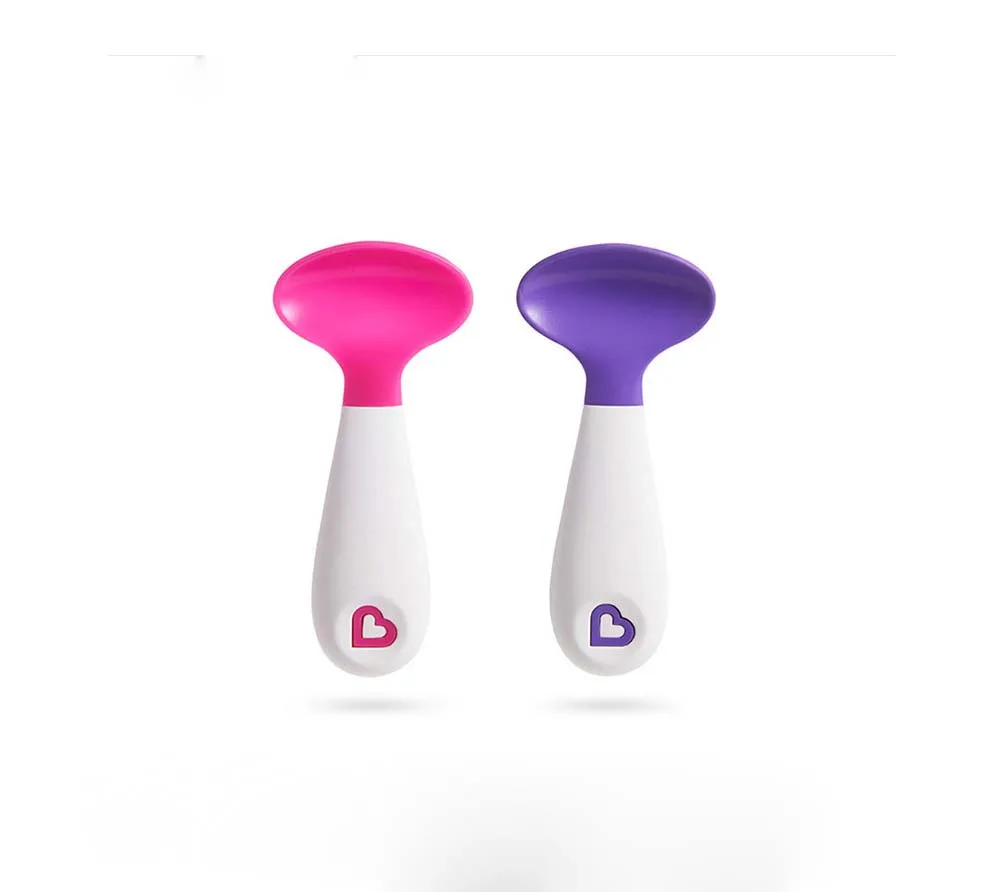 Munchkin 2Pcs Baby Feeding Spoon Explore Nature Soft Material Comfortable Easy For Babies Eat Exercise Used By Right Left Hands