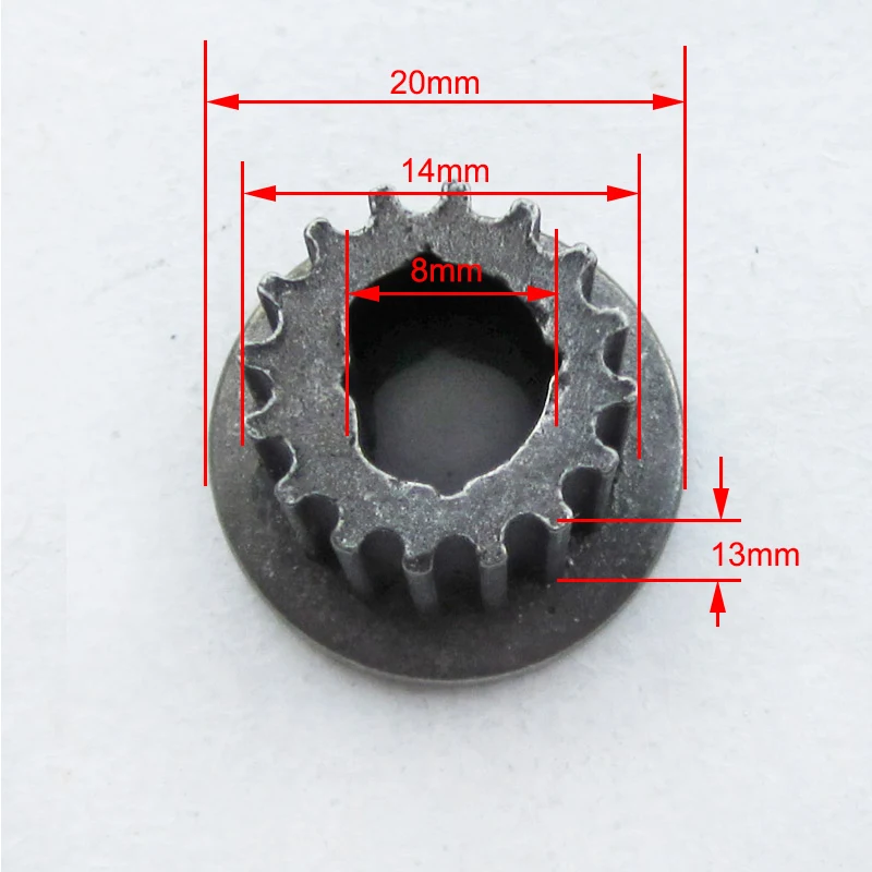 

16 Teeth Motor Pulley D Shape For 24V 100W 120W High Speed Motor Fit Electric Scooter Drive Belt 384 390 420