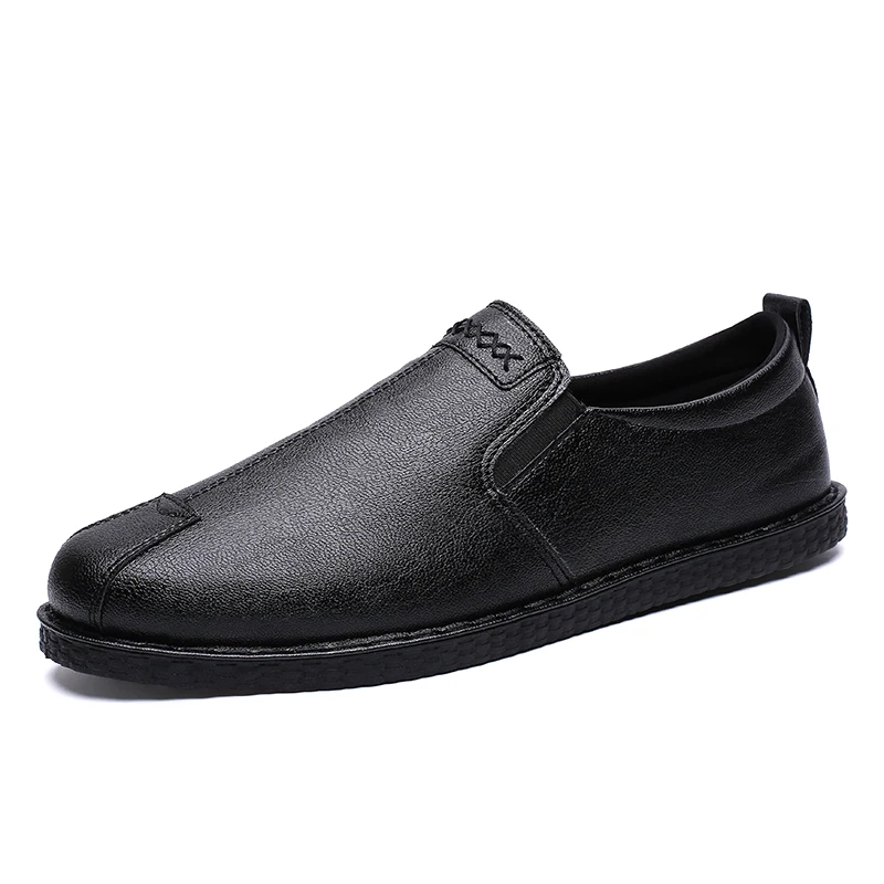 

2019 Spring Black Shoes Men Casual Shoes Male Sneakers Cool Street Men Shoes Brand Man Footwear Lazy shoes leather 6JV6009