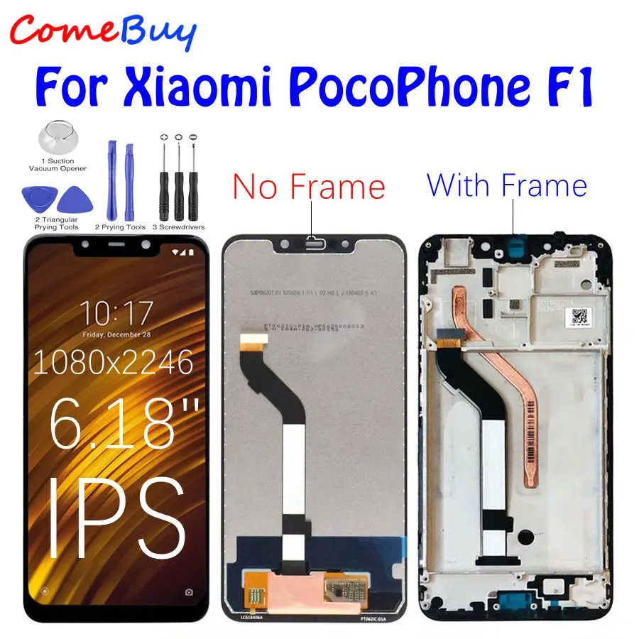 

For Xiaomi PocoPhone F1 LCD Display Touch Screen Digitizer Assembly For Xiaomi Pocophone F1 LCD With Frame for POCO F1 Screen