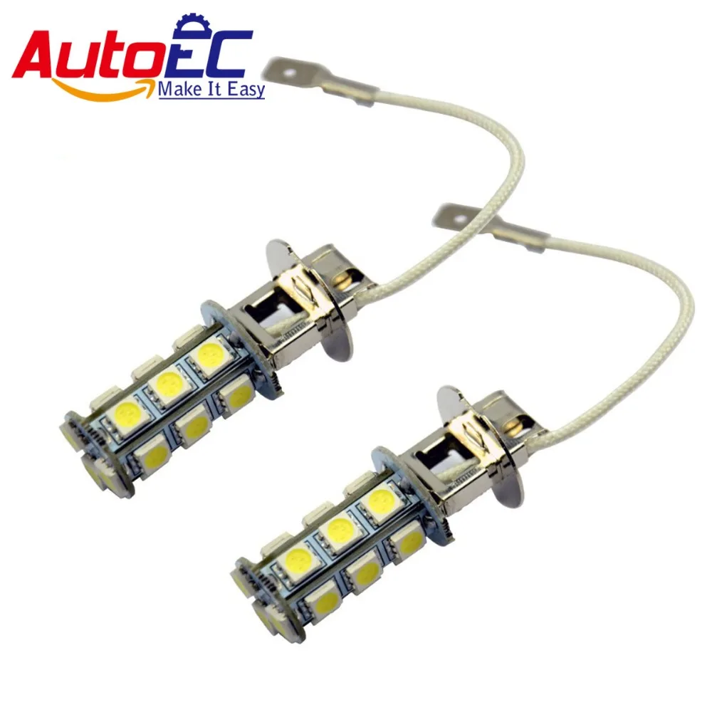 

AutoEC 300pcs/lot H3 18 smd 5050 led Auto Front Fog light Lamp Headlight Driving Light white blue 12V #LJ05-2
