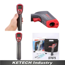 С подсветкой двойной дисплей пистолет с ЖК-дисплеем Тип инфракрасный термометр Диапазон измерения-32-1300C ST675