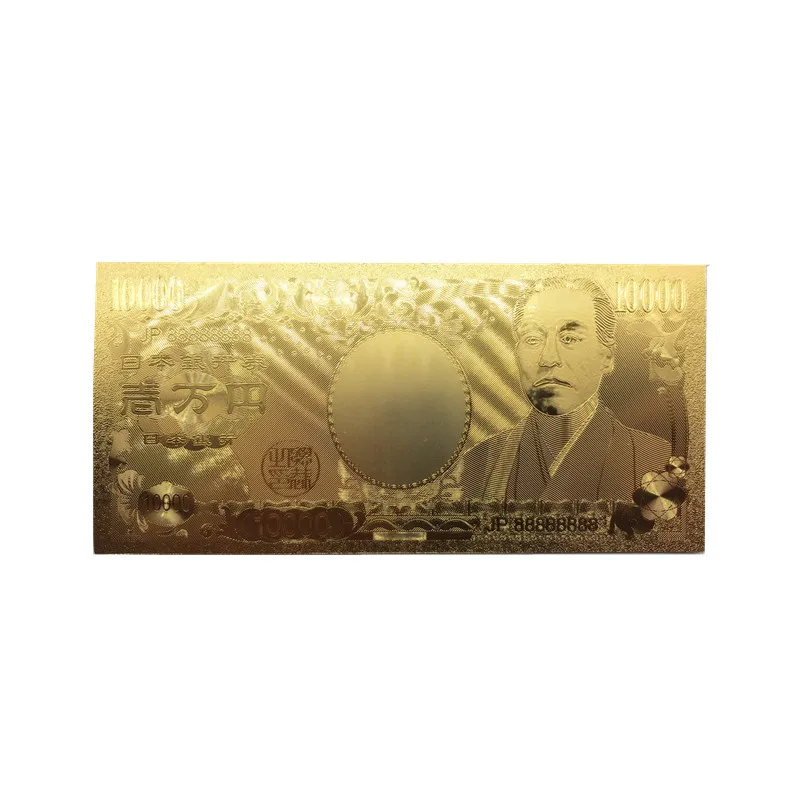 JP 888888 Wholesale Price For Japan Banknotes 10000 Yen in 24k Gold foil Paper Money Replica For