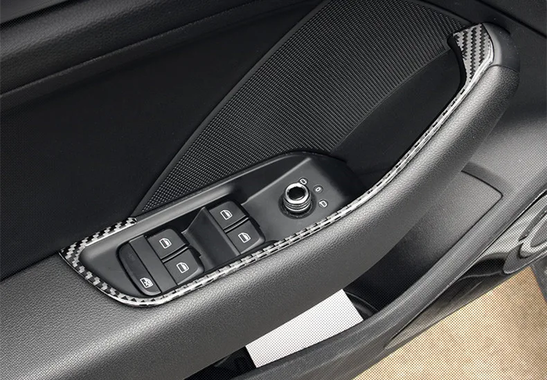 CNORICARC углеродное волокно стильные дверные ручки подлокотники рамка накладка наклейка для Audi A3 8V-18 интерьерные аксессуары