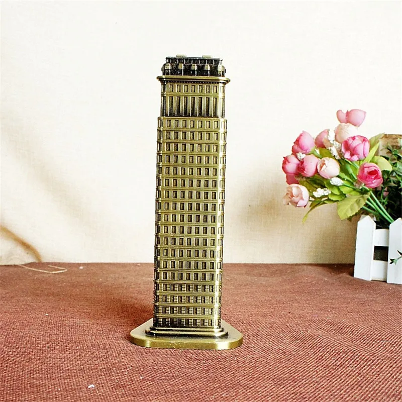 

European Metal Flatiron District Fuller Building Miniatures Vintage Bronze Architecture Home Decoration Christmas Crafts Gifts
