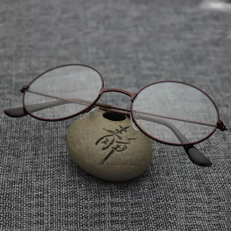 Mayitr 1pc Unisex Retro Large Round Glasses Oversized Metal Frame Eyeglasses Glasses Clear Lens 6 Colors