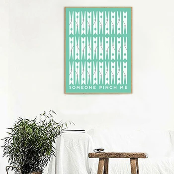 

Modern Laundry Clip Canvas Painting Typography Nordic Poster and Prints Wall Art Pictures Home Decor Unframed Drop Shipping