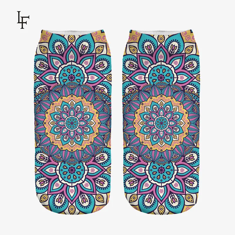 Новое поступление, женские носки, с принтом мандалы, морской цветок, Wiz beauty, новинка, 3D носки по щиколотку