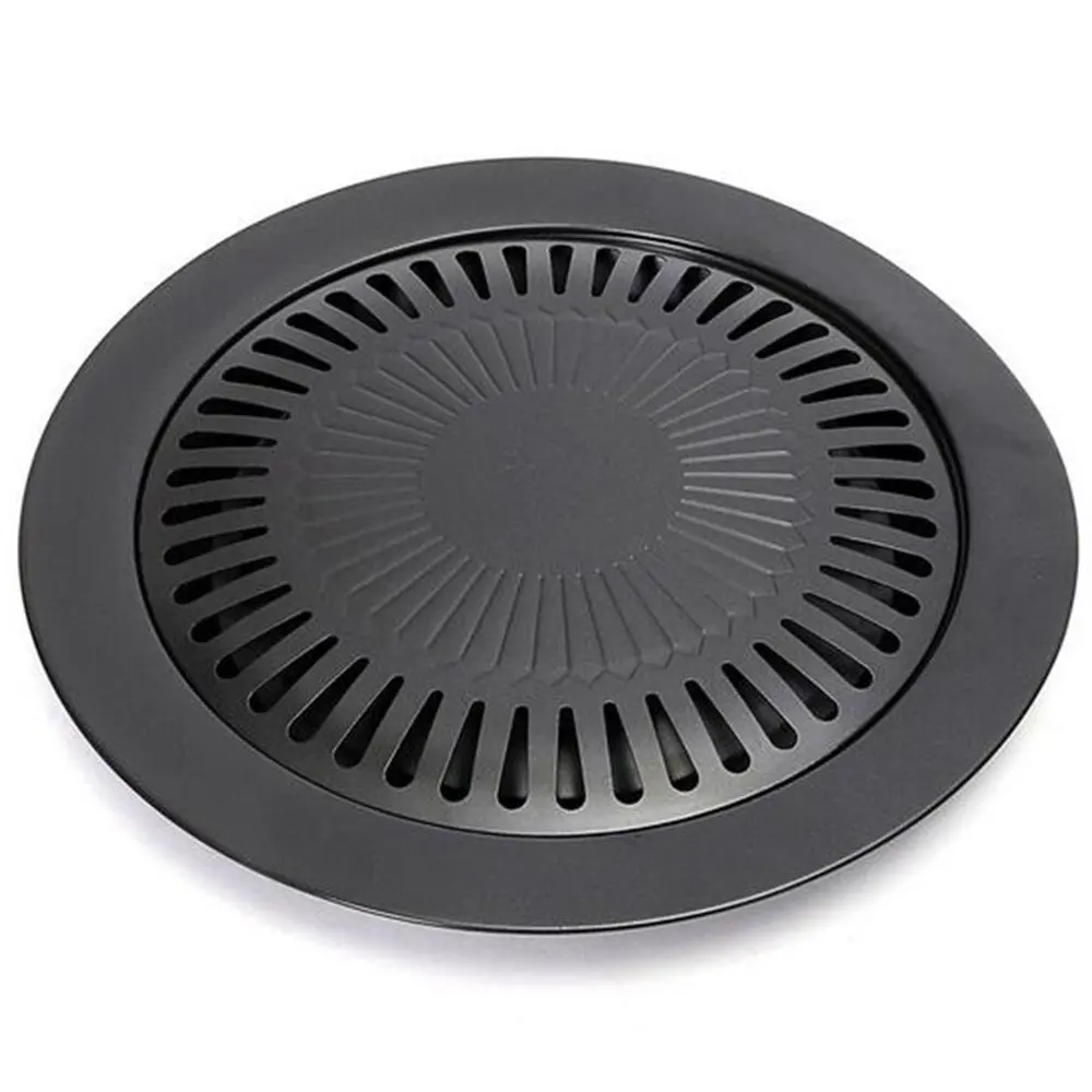 

MyLifeUNIT Nonstick Stovetop BBQ Grill Round Smokeless Non Stick Surface Barbecue Pan Griddle