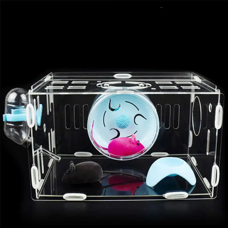 

Large Hamster Cage Luxury Guinea Pig House with Running Wheel Drinking Device Food Basin Hamster Accessories