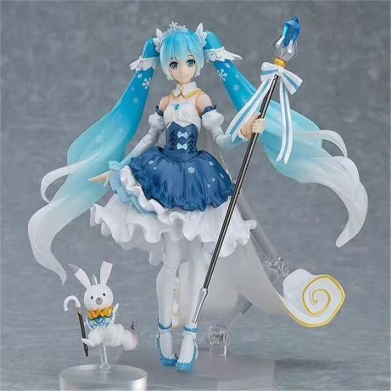 

Figma Anime Hatsune Miku Virtual Singer 10th Anniversary Snow Miku Joint Movable Dolls PVC Action Figure Model Kid Toy BOX D392