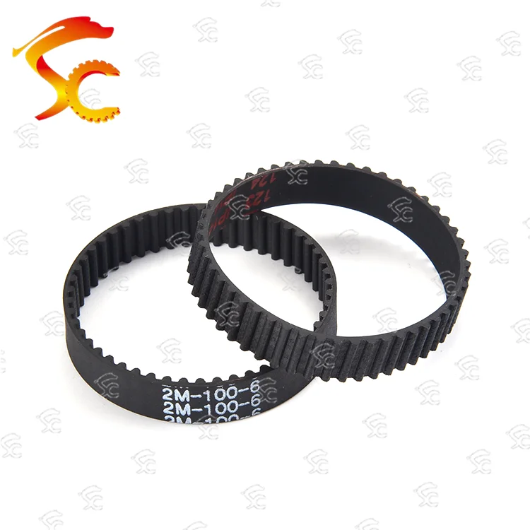 

2pcs GT2/2M 70 72 74 76 78 80 82 100 closed loop rubber 2GT-100-6 timing belt Teeth 50 Length 100mm width 6mm for 3D printer