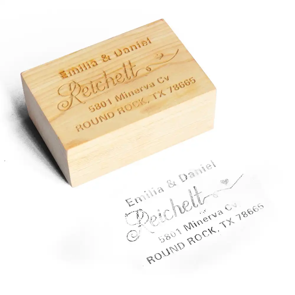 Personalized Wedding Stamp Custom Wood Return Address Personalized Wedding Stamp Custom Wood