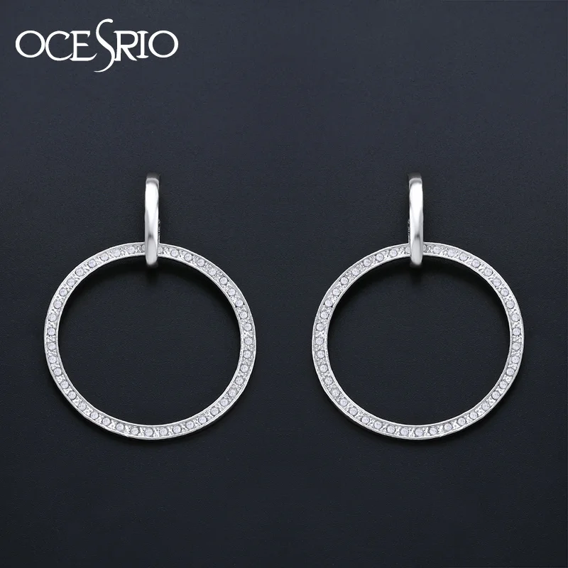 

OCESRIO Large Silver Hoop Earrings for Women Big Circle Earrings Crystal Rhinestone Women Jewelry Accessories ers-n98