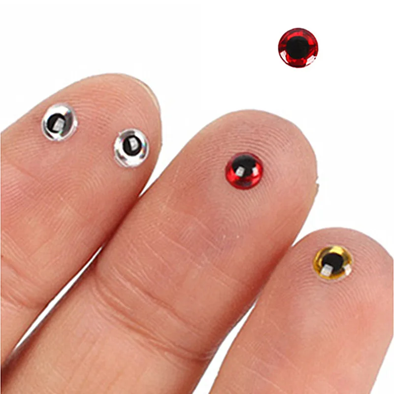 

KKWEZVA 300PCS 3D Stick for Lure Making Fly Tying fake eyes fishing lure diy red gold Materials
