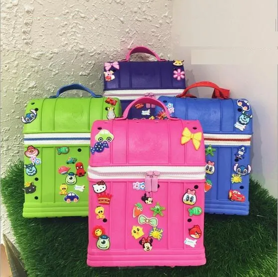 

Children's gift EVA material Children's school bags hole hole package Super portable baby backpack With 15 little flower