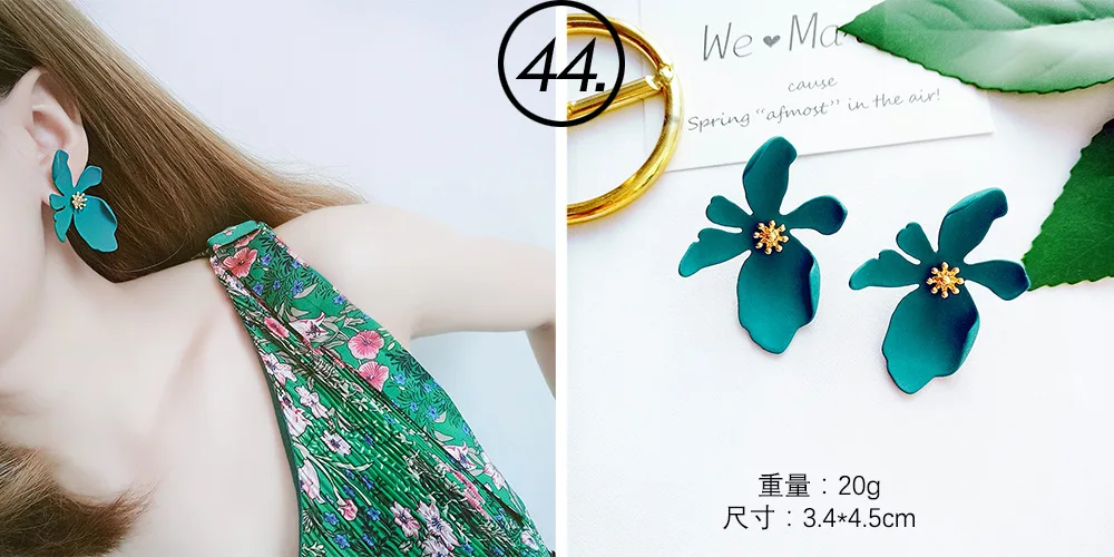 Простые зеленые серьги-капли для женщин, листья и цветы, геометрическая форма, модные серьги, Изысканные милые длинные серьги-капли