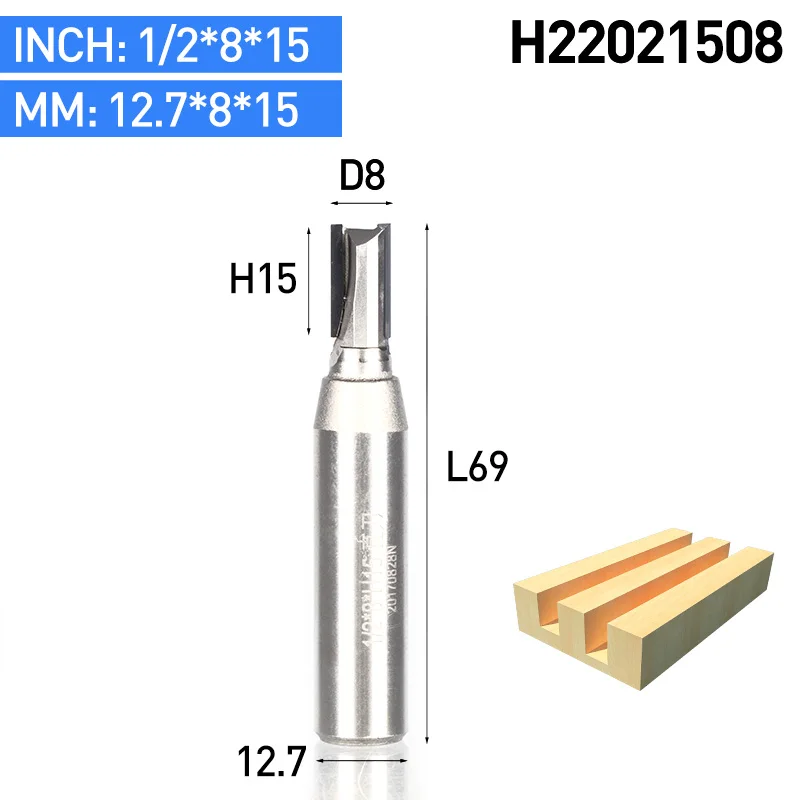 HUHAO 1 шт. 1/" хвостовик CVD покрытие прямые фрезы для дерева деревообрабатывающий резак шпаттер гравировальный станок PCD фрезы - Длина режущей кромки: H22021508