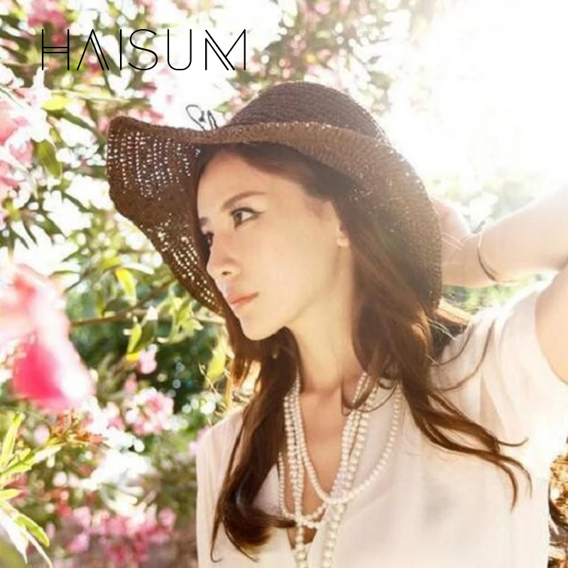 Sombrero Cappelli Chapeau Haisum хит продаж летняя соломенная шляпа с большими полями для