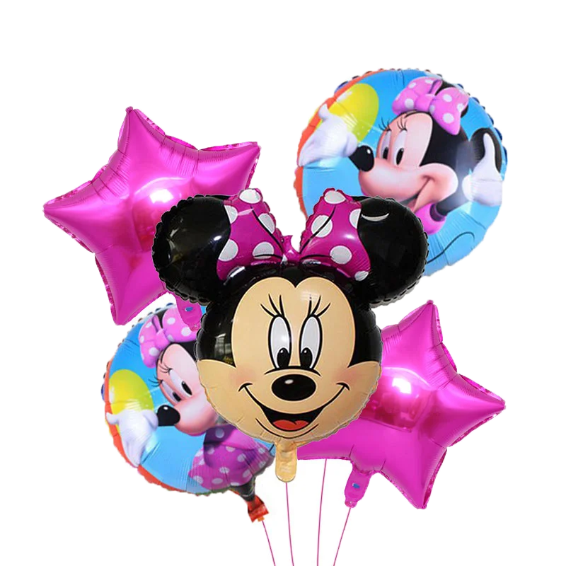 5 шт./компл. Микки Мышь головы Минни Фольга воздушный шар с Микки-Маусом баллон гелия День рождения украшения детей Baby Shower для девочек вечерние balony