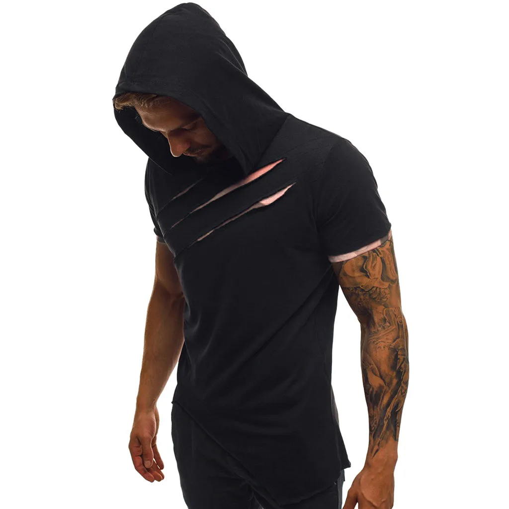 New Hooded Etnies T Shirt Mens Cutout Casual T-shirts Summer Skateboard Tee Boy Skate Tshirt Tops