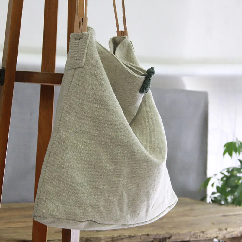 

2019 women large canvas handbags cotton female handmade bags casual cross body shoulder bag original design vintage Plate buckle