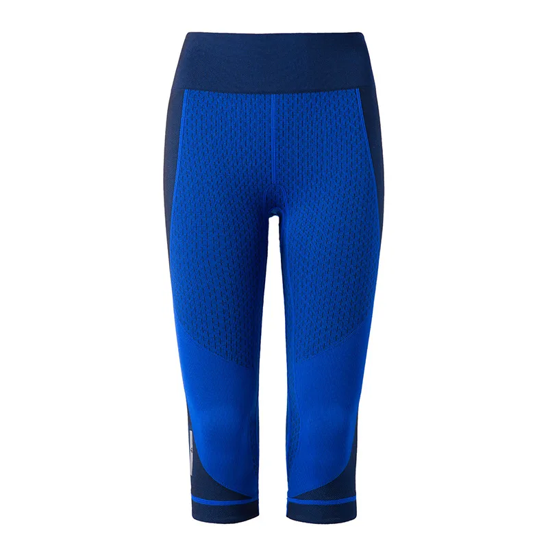 Blue BINAND трико женские спортивные Леггинсы для фитнеса и спортзала женские спортивные штаны из лайкры женские Капри для занятий йогой спортивные Леггинсы 3/4 - Цвет: Blue