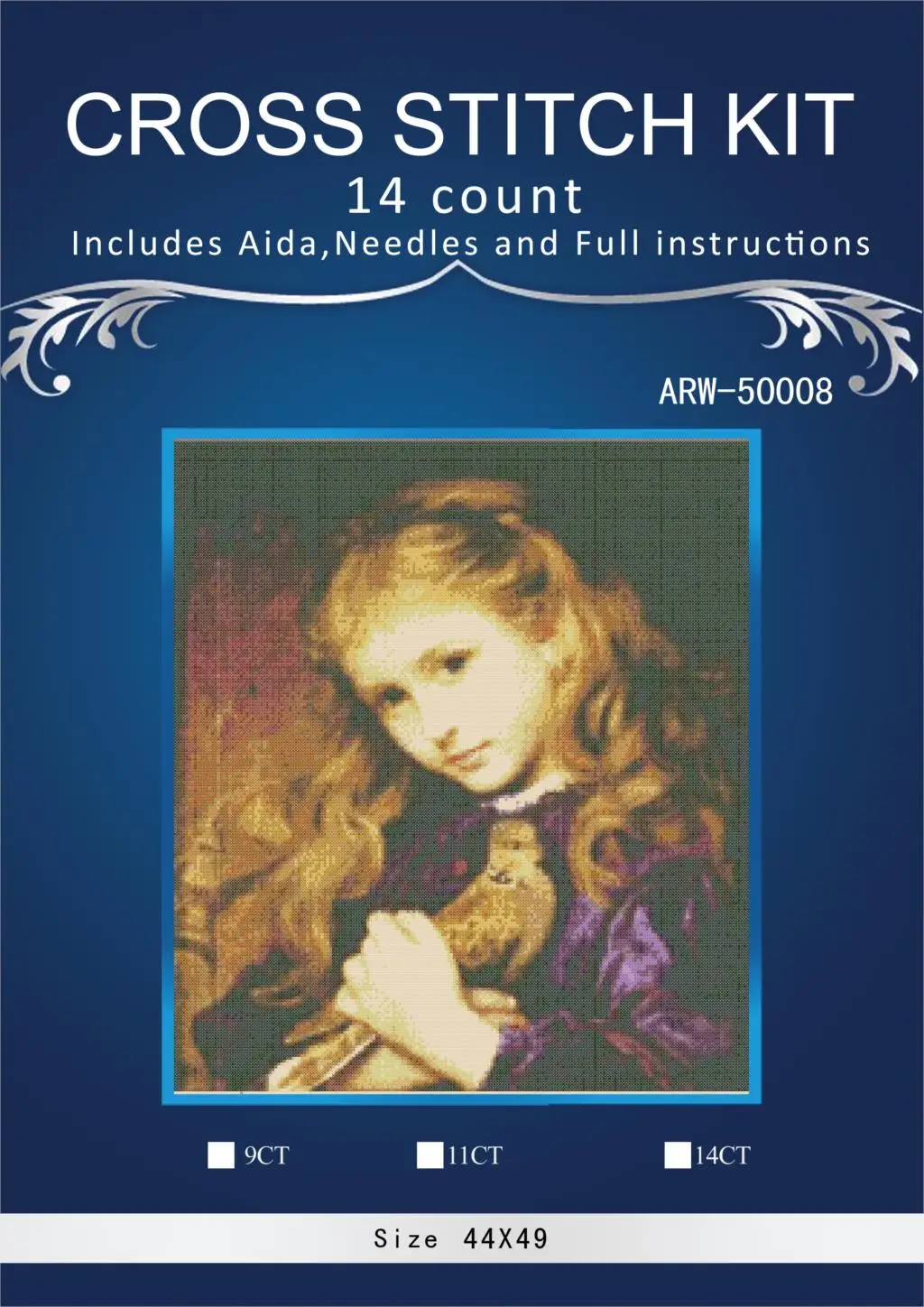 

ONEROOM Embroidery Counted Cross Stitch Kits Needlework - Crafts 14 ct DMC color DIY Arts Handmade Decor - Pretty young girl