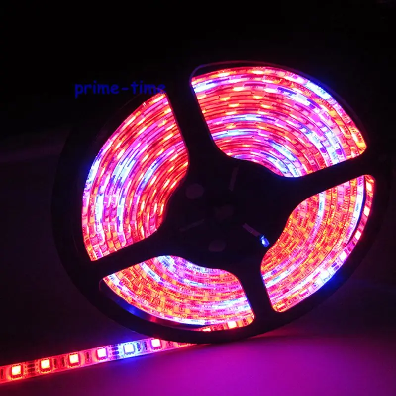 

5M Red Blue 8:1 Mix Color Plant Grow Aquarium Flexible LED Strip DC12V IP65 Epoxy Resin Waterproof 5050 SMD 60LED/M