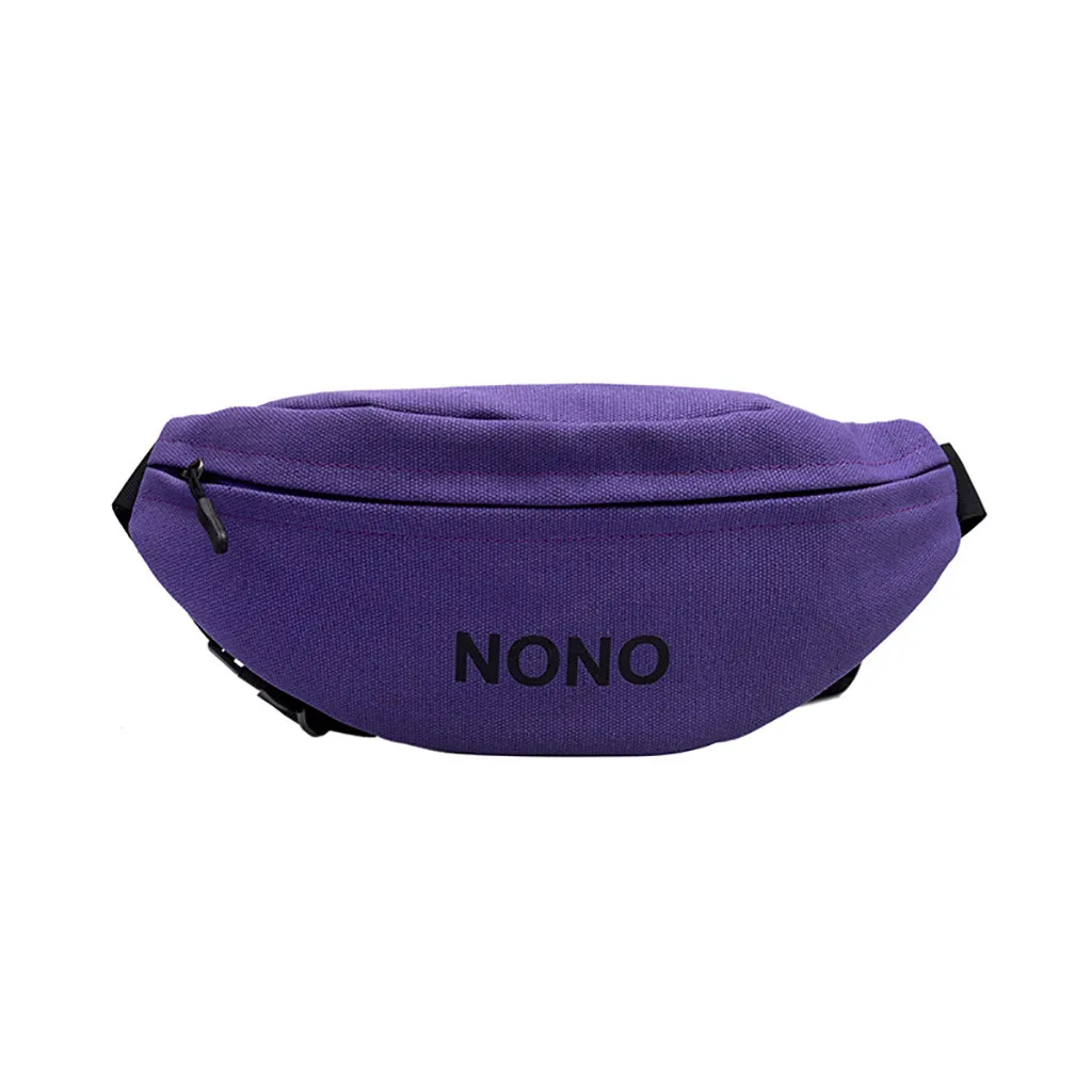 Unisex Colorful Waist bag Women Canvas Joker Crossbody Fashion Chest Pocket Pocket Shoulder Bag Sport Runner bags for Men#YJP - Цвет: Purple