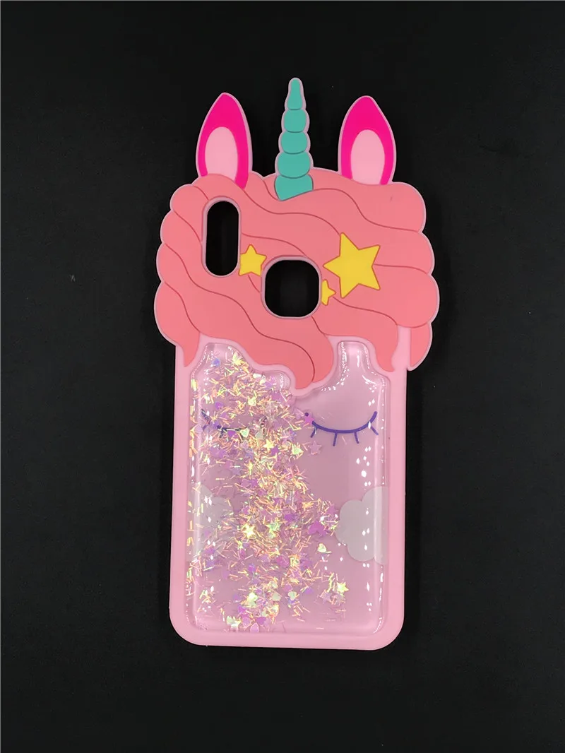 

For Vivo Y91/Y95 3D cartoon Unicorn horse Pattern Glitter Liquid Quicksand Soft Silicone Case Cover For Vivo Y91/Y95 Phone case
