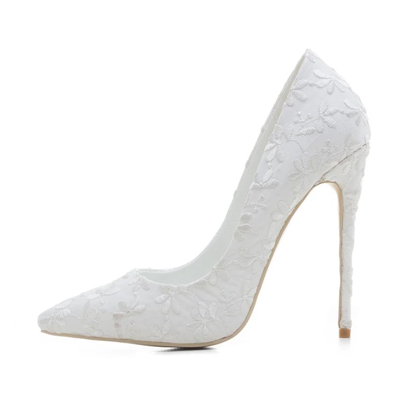

CZRBT 2018 New Embroidery Elegant Style Women Wedding Shoes High Heels 12cm Top Quality Handmade Women Pumps with Big Size