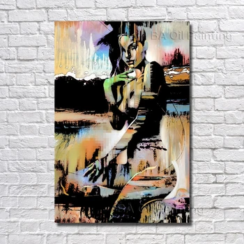 

Free Shipping Hand Painted Modern Oil Painting On Canvas Sexy Woman Wall Art Home Decoration 1pcs/set no Framed Wall Pictures