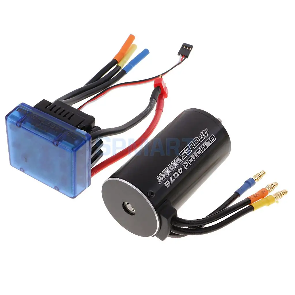 

High Power 4076 2000KV Sensorless Brushless Motor 120A ESC for 1/8 RC Car Monster Truck