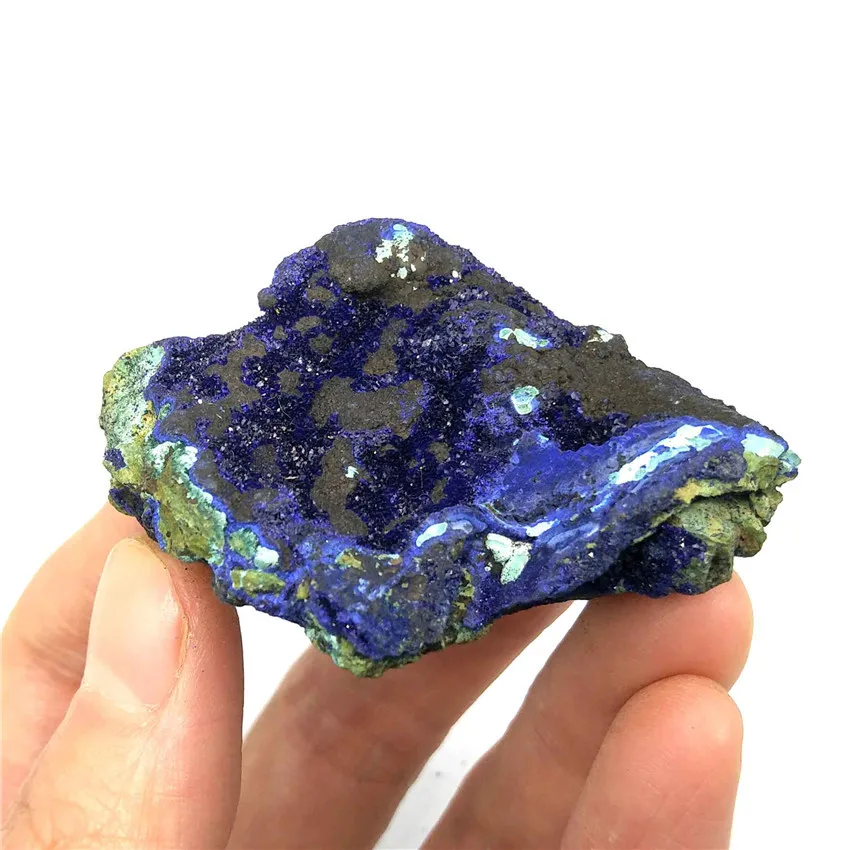 

Raw Azurite Malachite Cluster - Healing Azurite stones-Rough Malchite Mineral Specimen Sparkling Blue Azurite Green Malachite