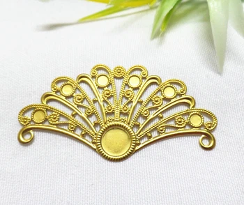

100pcs/lot 29*55mm brass flower filigree wrap findings