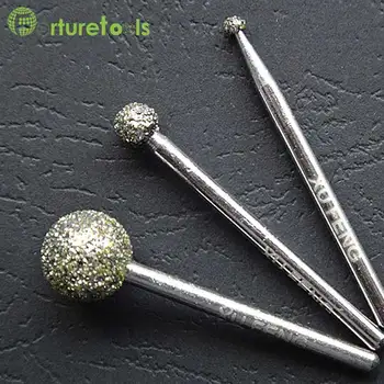 

30pcs diamond mounted point sphere shape head grit 36 for rough grinding head3~12mm shank 3mm MT039