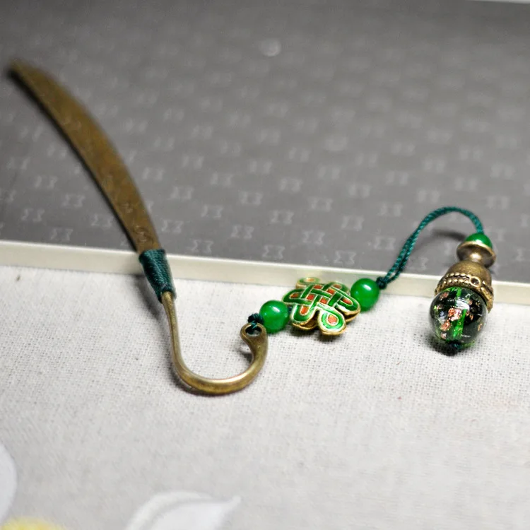 Украшения для волос Green Cloisonne китайские узлы этнические аксессуары бронзовая