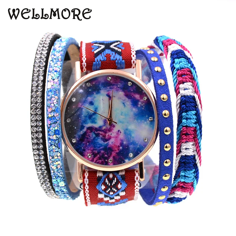 

WELLMORE 2018 new style leather bracelet watch fashion&casual High-heeled shoes Wristwatches for women