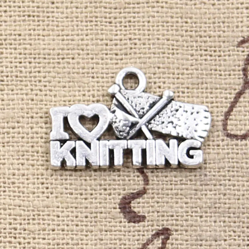 

8pcs Charms I love knitting 20x12mm Antique Making pendant fit,Vintage Tibetan Silver,DIY bracelet necklace