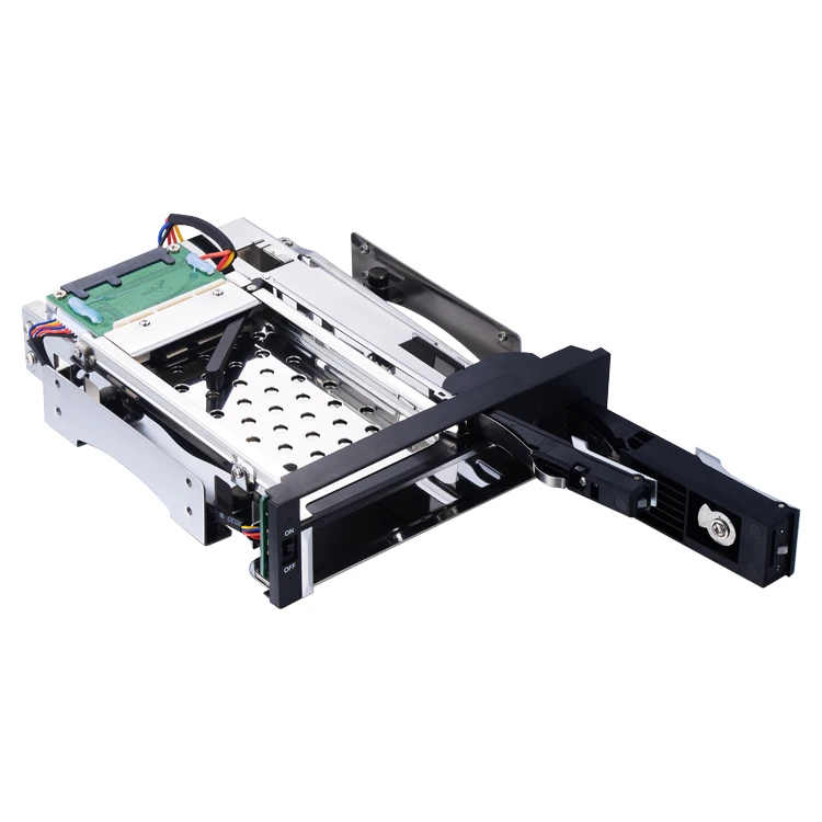 Dual Bay 5.25 дюймов Trayless горячей замены mobile rack для 1*2.5 дюйма и 1*3.5 1,8-дюймовый жёсткий диск внутреннего Горячая Замена платы корпус