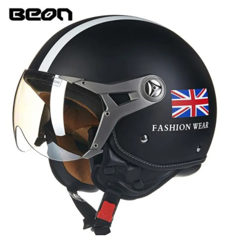 BEON мотоциклетный шлем Chopper 3/4, винтажный шлем с открытым лицом, мотоциклетный шлем, шлем для мотокросса, мотоциклетный шлем для скутера - Цвет: 4