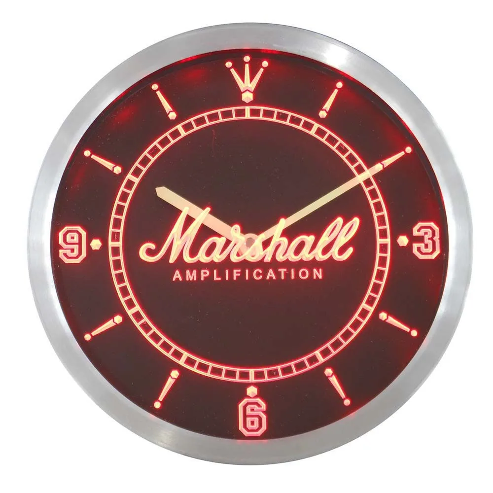  nc0437 Marshall Guitars Bass Amplifier Neon Light Signs LED Wall Clock - 32844366513