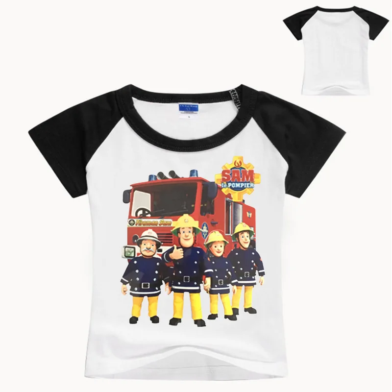 

2019 New Summer Baby Boys Clothing Fireman Sam Shirt Short Sleeve Baby Tshirt Boys Shirts Children T Shirt Kids Fashion Top