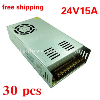 

Free shipping high quality cooling fan 24V15A 360W LED Switching Power Supply AC110V/220V to DC24v15a LED Driver Wholesale